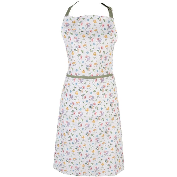 Clayre & Eef CFL41 Kochschürze Weiß Grün 70x85 cm