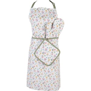 Clayre & Eef CFL45 Topflappen Weiß Grün 20x20 cm