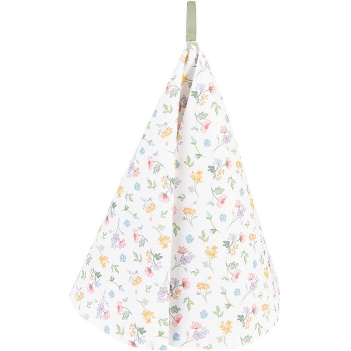 Șervețel de masă Clayre & Eef alb cu verde Ø 80 cm