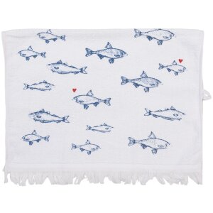 Clayre & Eef CTSSF Gästetuch Weiß Blau...