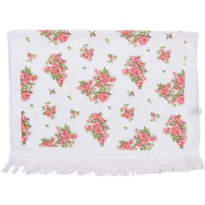 Clayre & Eef CTSWR Gästetuch Weiß Rosa...
