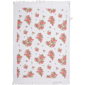 Clayre & Eef CTSWR Gästetuch Weiß Rosa 40x66 cm