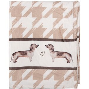 Clayre & Eef DHL60 Plaid Braun Weiß 130x170 cm