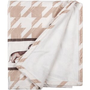 Clayre & Eef DHL60 Plaid Braun Weiß 130x170 cm