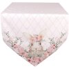 Clayre & Eef FEB65-1 Tischläufer Rosa 50x160 cm Baumwolle Hasenmotiv