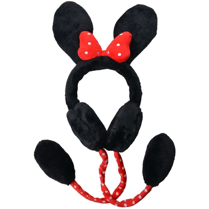 Țeștițe pentru copii Juleeze cu urechi movătoare, negru-roșu