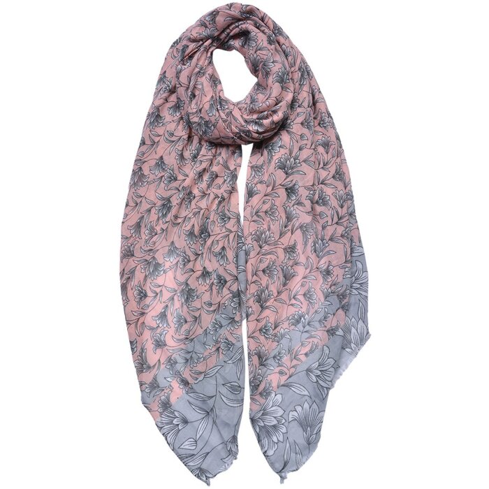Scărfă femeie cu model roz Juleeze JZSC0685P 85x180 cm