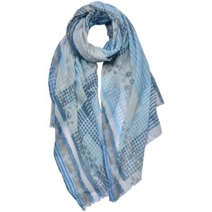 Juleeze JZSC0703 Schal Damen Muster Blau 70x180 cm
