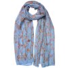 Șal elegant pentru femei Juleeze, albastru cu model, 50x160 cm