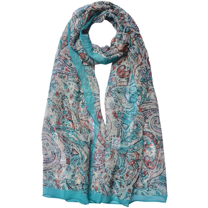 Juleeze JZSC0716GR Schal Damen Muster Grün 50x160 cm