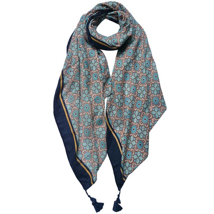 Juleeze JZSC0737GR Schal Damen Muster Grün 90x180 cm