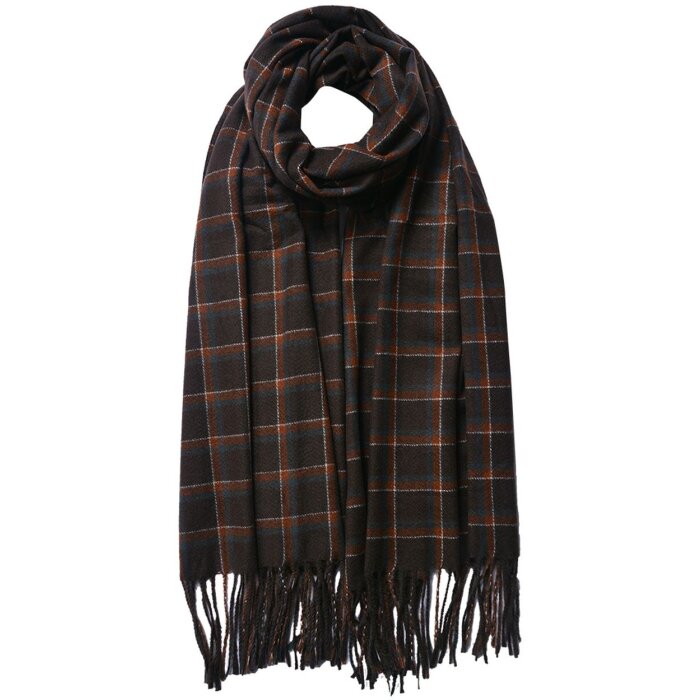 Juleeze JZSC0770CH Schal Damen Muster Braun 70x180 cm