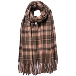 Juleeze JZSC0771P Schal Damen Muster 70x180 cm Rosa Braun...