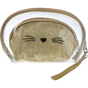 Juleeze JZSET0002GO Kosmetiktasche Goldfarbig 2er Set...