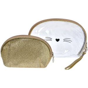 Juleeze JZSET0002GO Kosmetiktasche Goldfarbig 2er Set...