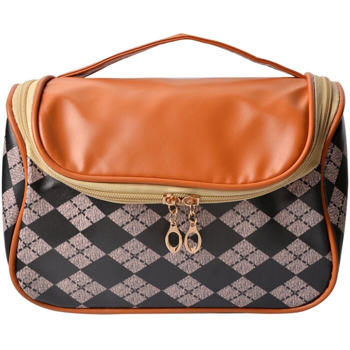 Juleeze JZTB0055 Kulturtasche Damen Schwarz Beige 22x13x14 cm