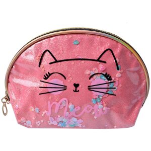 Juleeze JZTB0065P Kulturtasche Rosa 22x8x14 cm Katzenmotiv