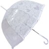 Umbrelă pentru adulți Juleeze JZUM0063, albă 60 cm, cu motive de inimă și dantelă