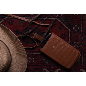 Portofel Juleeze JZWA0170CH maro 12x18 cm, cu strângător reglabil