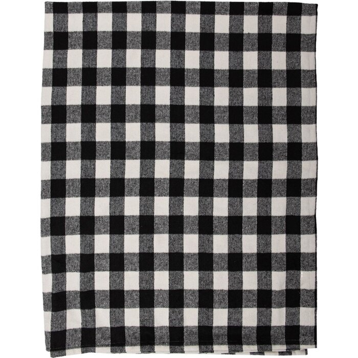 Clayre & Eef KT060.146 Plaid Schwarz Weiß 130x170 Zentimeter