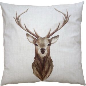 Clayre & Eef NWV21 Kissenhülle Beige mit Hirsch...