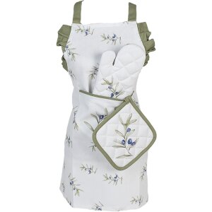 Clayre & Eef OLF44K Ofenhandschuh Kind Beige Grün 12x21 cm