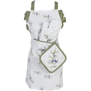 Clayre & Eef OLF45K perne de gătit pentru copii, bej-verde, 16x16 cm