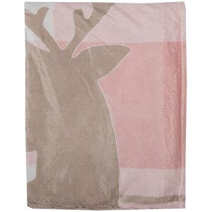 Clayre & Eef SWC60-1 Plaid Rosa Weiß 130x170 cm