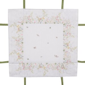 Clayre & Eef WFF47 Brotkorb Weiß Botanisch 35x35x8 cm Baumwolle