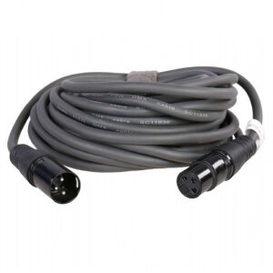 XLR Kabel 3-Pin Male zu Female 10m dunkelgrau flexibel