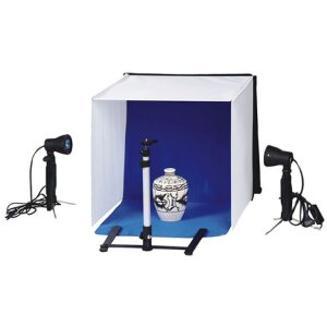 Linkstar Aufnahmebox Set PBK-50 50x50 Faltbar + 2x50W Lampen