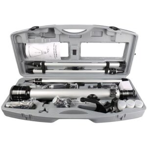 Telescop refractor Byomic 60-700 pentru începători, inclusiv cutie de transport