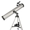 Telescop reflector Byomic 76-700, argintiu, cu valiză