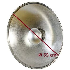 StudioKing Beauty Dish SK-BD550 Silber 55 cm mit Waben