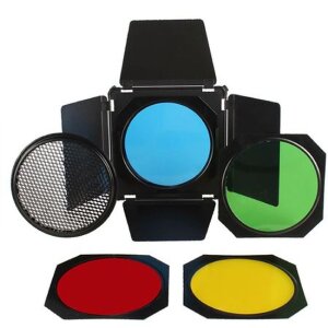 StudioKing Abschirmklappen Set SK-BD18 mit Farbfilter...
