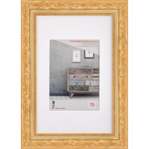 Walther Echtholzrahmen Barock gold 30x40 cm Passepartout...