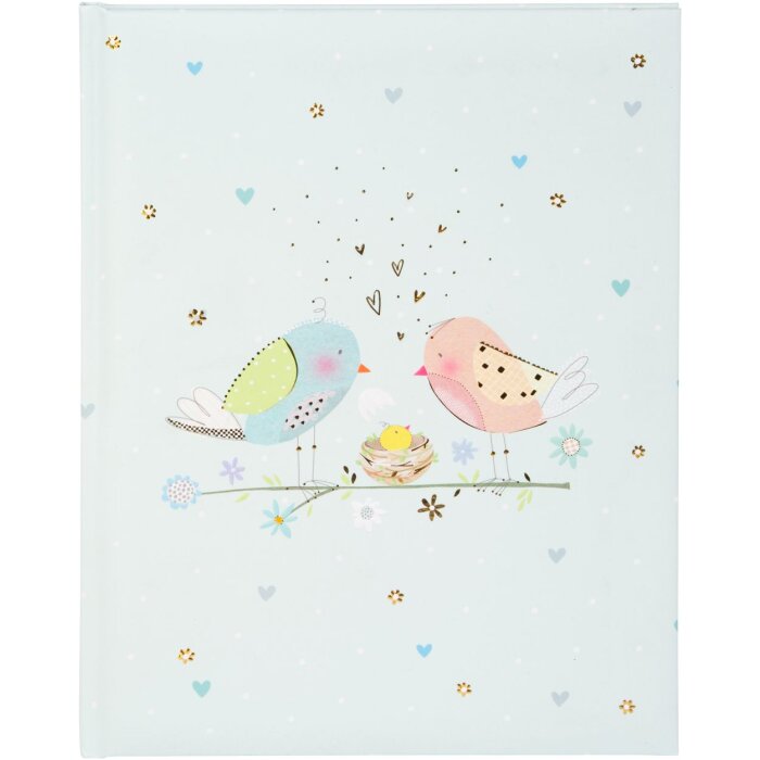 Carțelă de zi pentru bebeluși Goldbuch Loving Birds Boy 21x28 cm