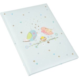 Carțelă de zi pentru bebeluși Goldbuch Loving Birds Boy 21x28 cm