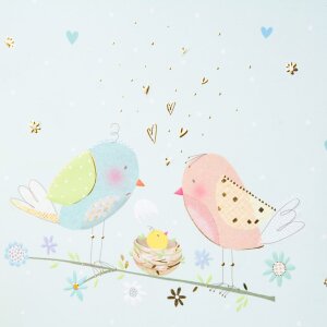 Carțelă de zi pentru bebeluși Goldbuch Loving Birds Boy 21x28 cm