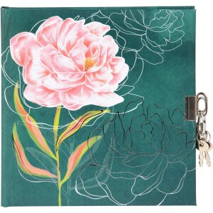 Goldbuch Tagebuch mit Schloss Peony 16,5x16,5 cm 96...