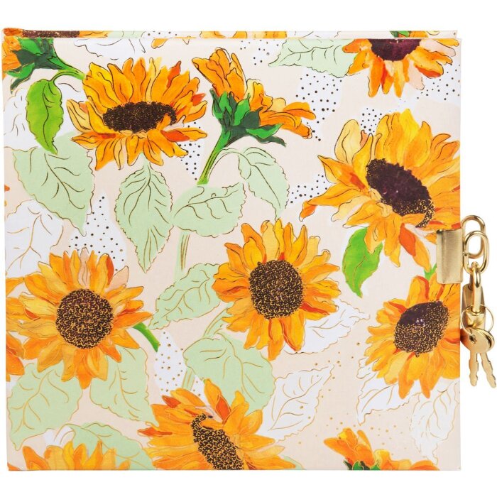 Goldbuch Tagebuch mit Schloss Sunflower white 16,5x16,5 cm 96 weiße Seiten