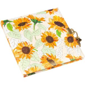 Goldbuch Tagebuch mit Schloss Sunflower white 16,5x16,5 cm 96 weiße Seiten