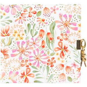 Goldbuch Tagebuch mit Schloss Pianta rossa 16,5x16,5 cm...