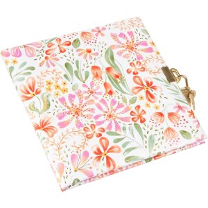 Goldbuch Tagebuch mit Schloss Pianta rossa 16,5x16,5 cm 96 weiße Seiten