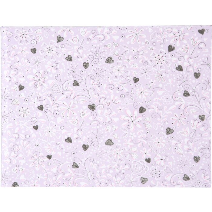 Carnățiu Golden Book Finamente Lilac 25x20 cm cu 100 pagini albă și imprimeu argintiu