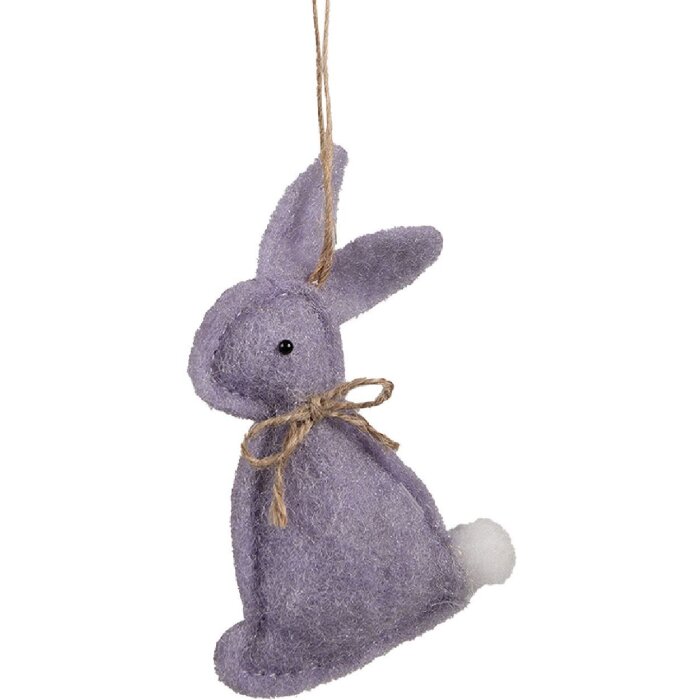 Clayre & Eef 65376 Dekoanhänger Kaninchen 6x1x10 cm Violett