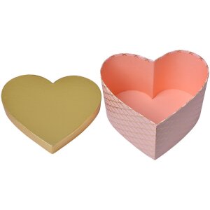 Clayre & Eef 65460 Aufbewahrungsboxen Herz 3 Stück Rosa 27x24x15 cm