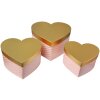 Clayre & Eef 65460 Aufbewahrungsboxen Herz 3 Stück Rosa 27x24x15 cm