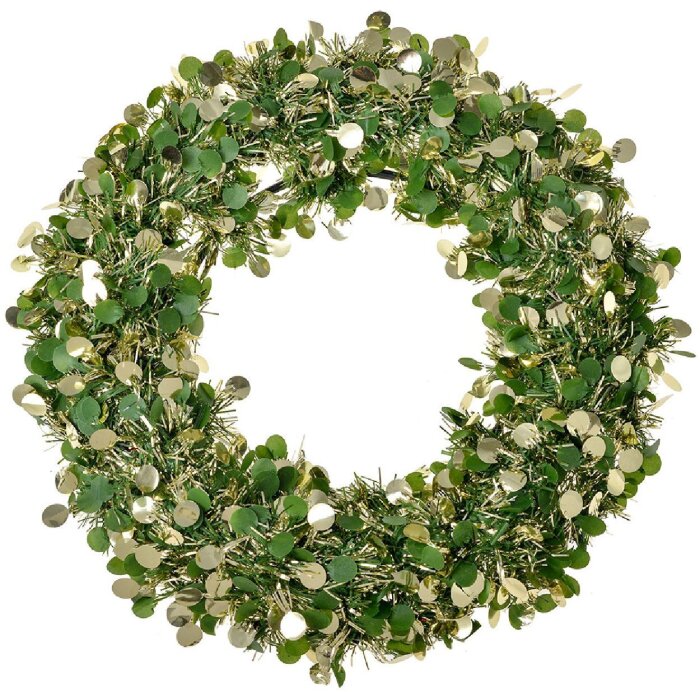 Clayre & Eef 65489 coroană de Crăciun gri-argint Ø 30x4 cm