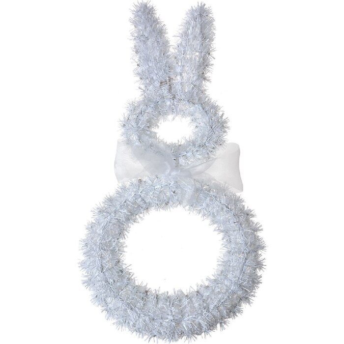 Clayre & Eef 65506 Decorațiune de perete Iepure 24x5x47 cm Alb